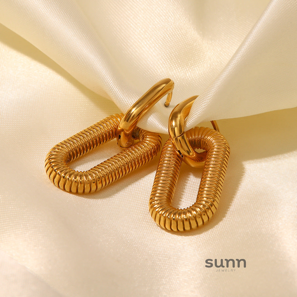 Jaliya Geometric Chain Earrings [NCKBP6ED]