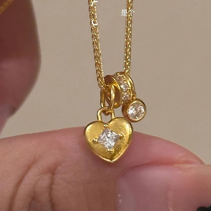 Jaliya Golden Starburst Heart Necklace