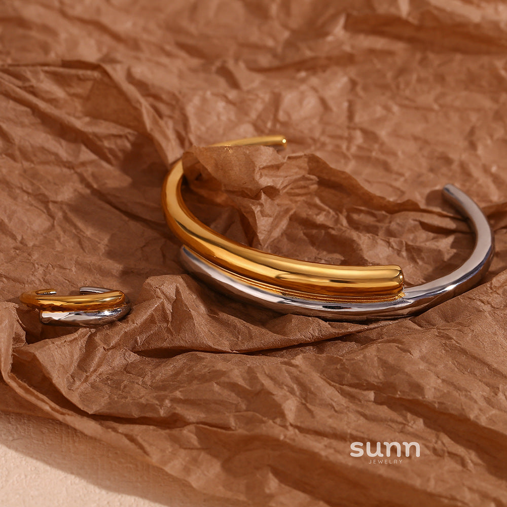 Jamia Two-Tone Intertwined Bracelet [QSGTBTE1]