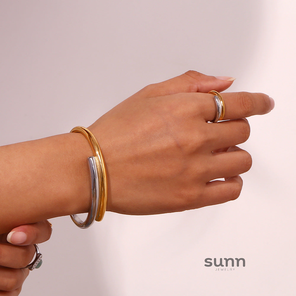 Jamia Two-Tone Intertwined Bracelet [E334VY7N]