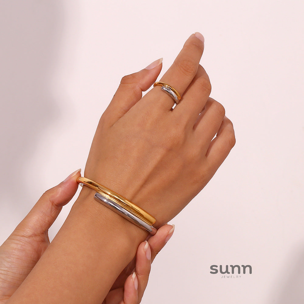 Jamia Two-Tone Intertwined Bracelet [KMALTG7F]