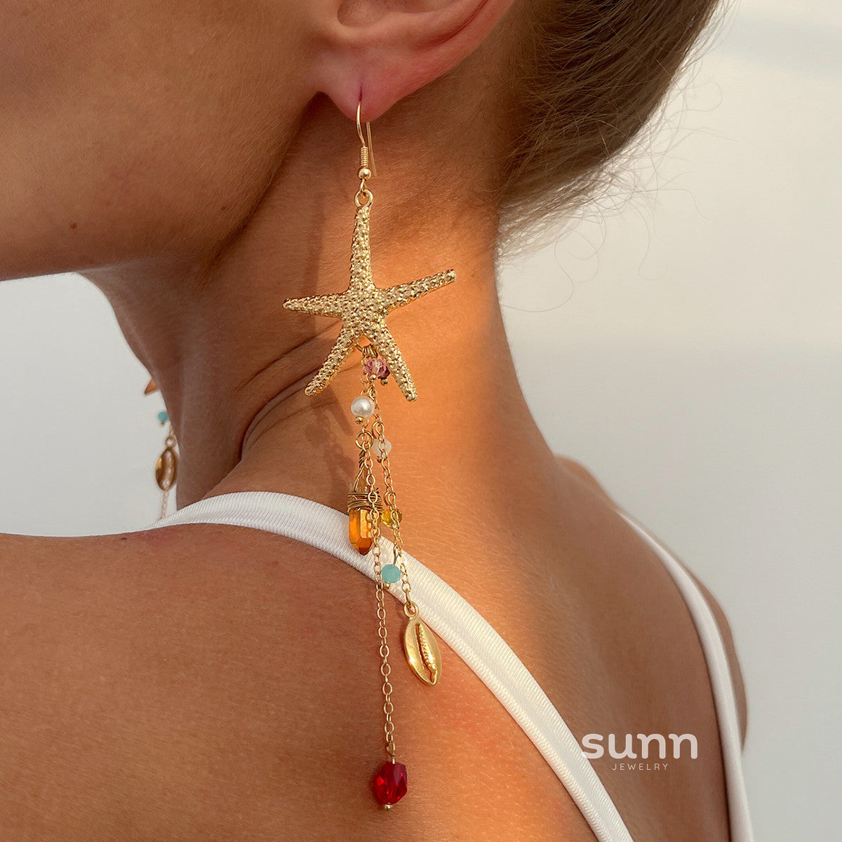 Jamilah Ocean Charm Tassel Earrings [N16C2W9K]
