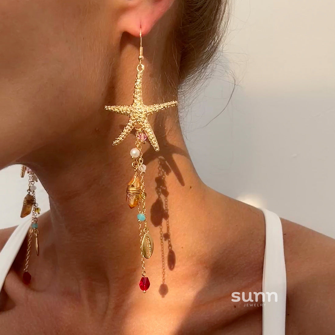 Jamilah Ocean Charm Tassel Earrings [H4SPYGYP]