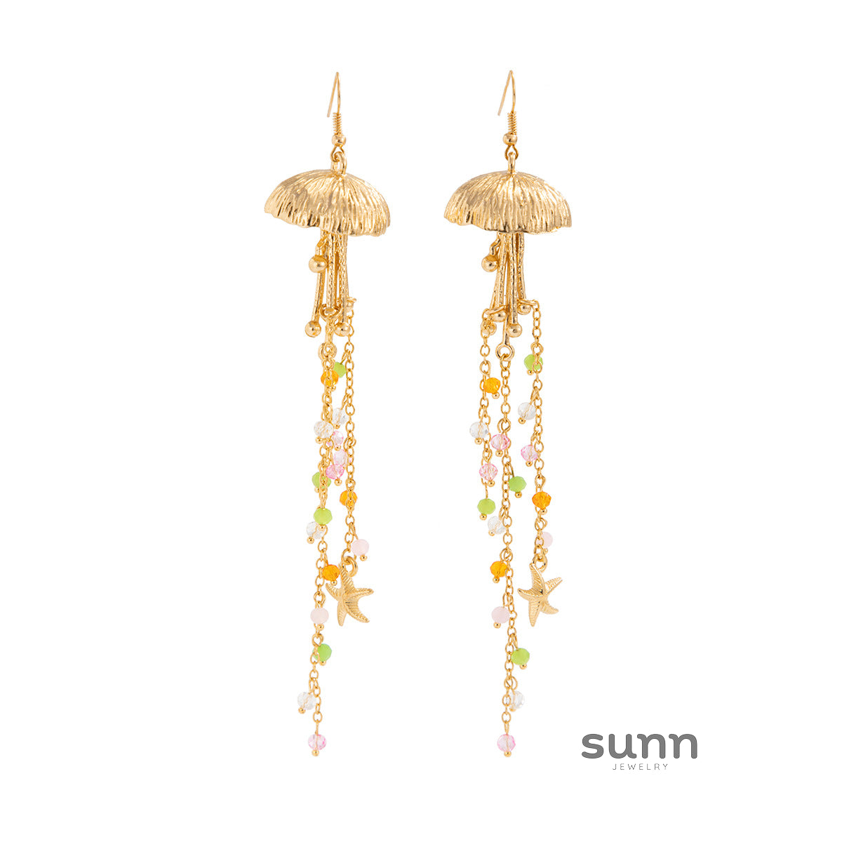 Jamilah Ocean Charm Tassel Earrings [02GTWWA9]