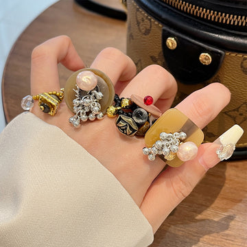 Jamileth Beaded Shell Ring [W2Q0ZPY0]