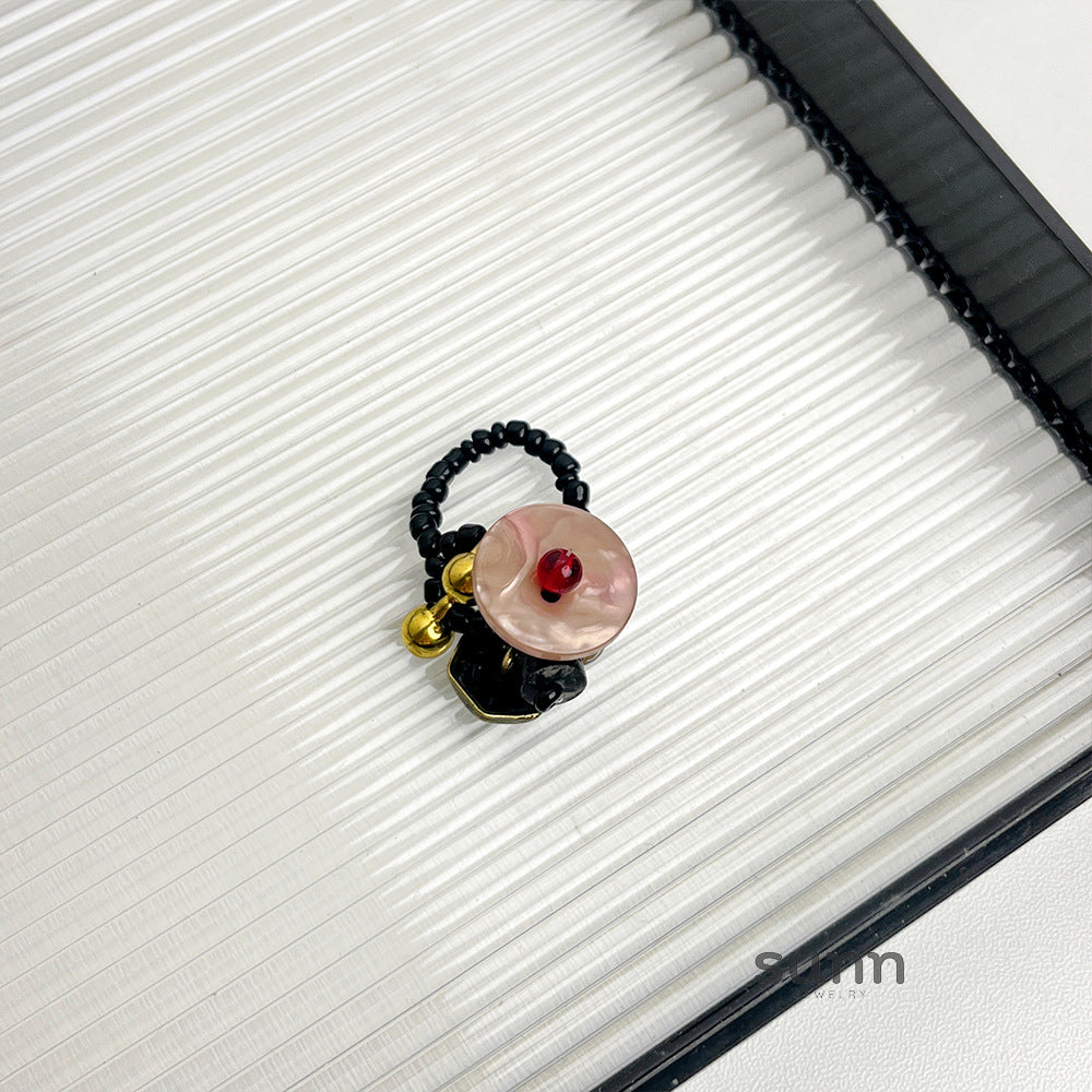 Jamileth Beaded Shell Ring [V825T7U3]
