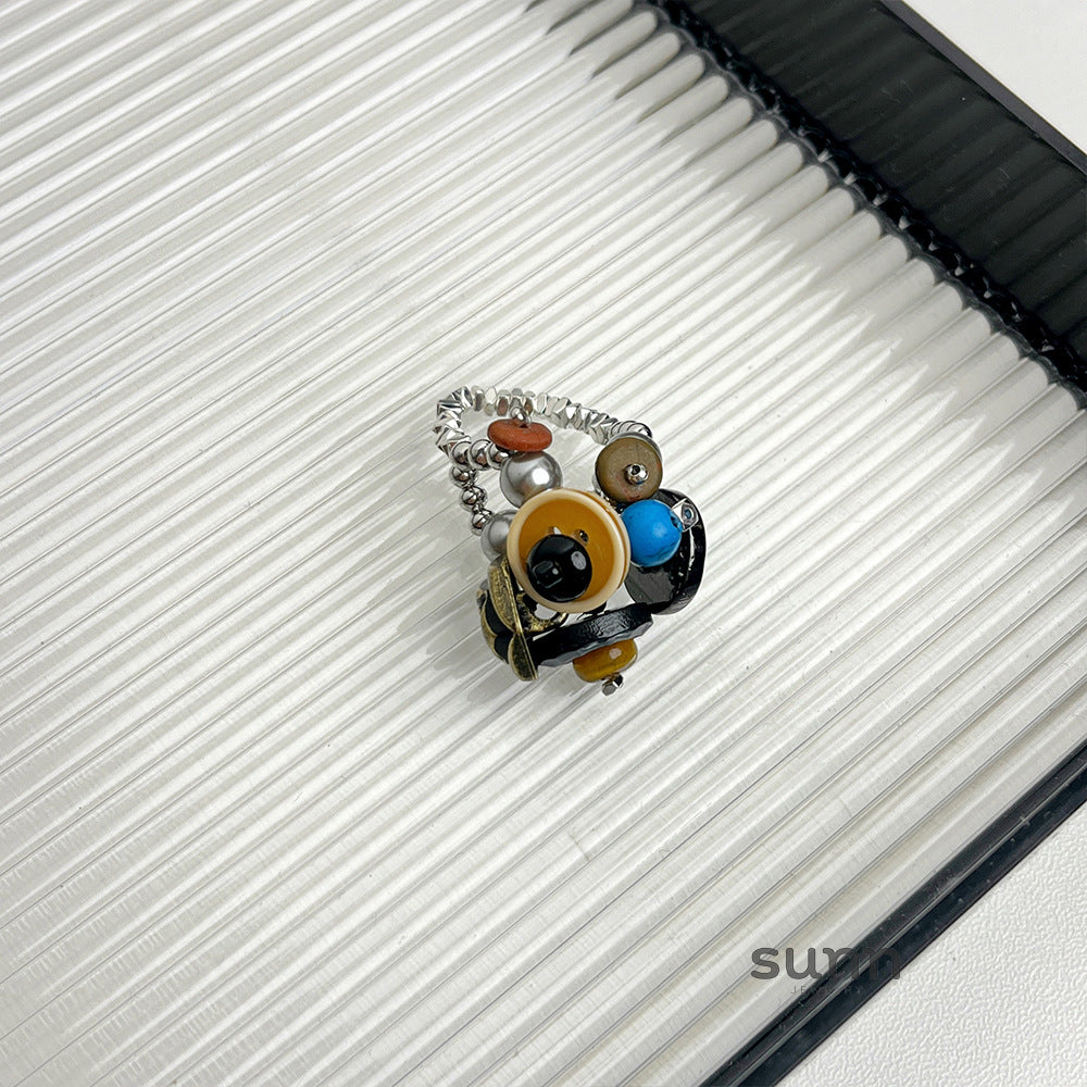 Jamileth Beaded Shell Ring [M9Q7FO69]