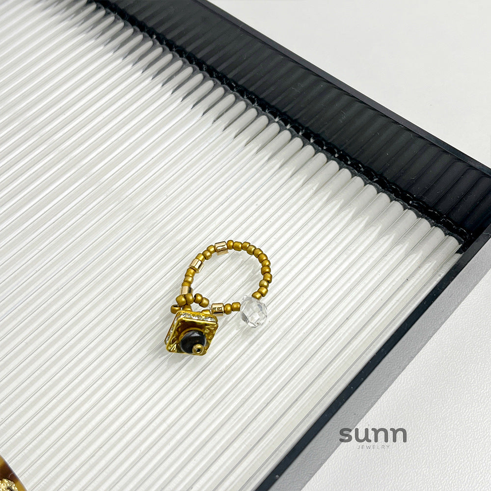 Jamileth Beaded Shell Ring [B6VEHDBK]