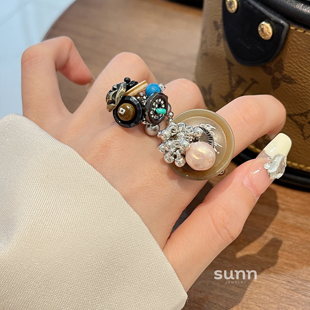Jamileth Beaded Shell Ring [W2Q0ZPY0]
