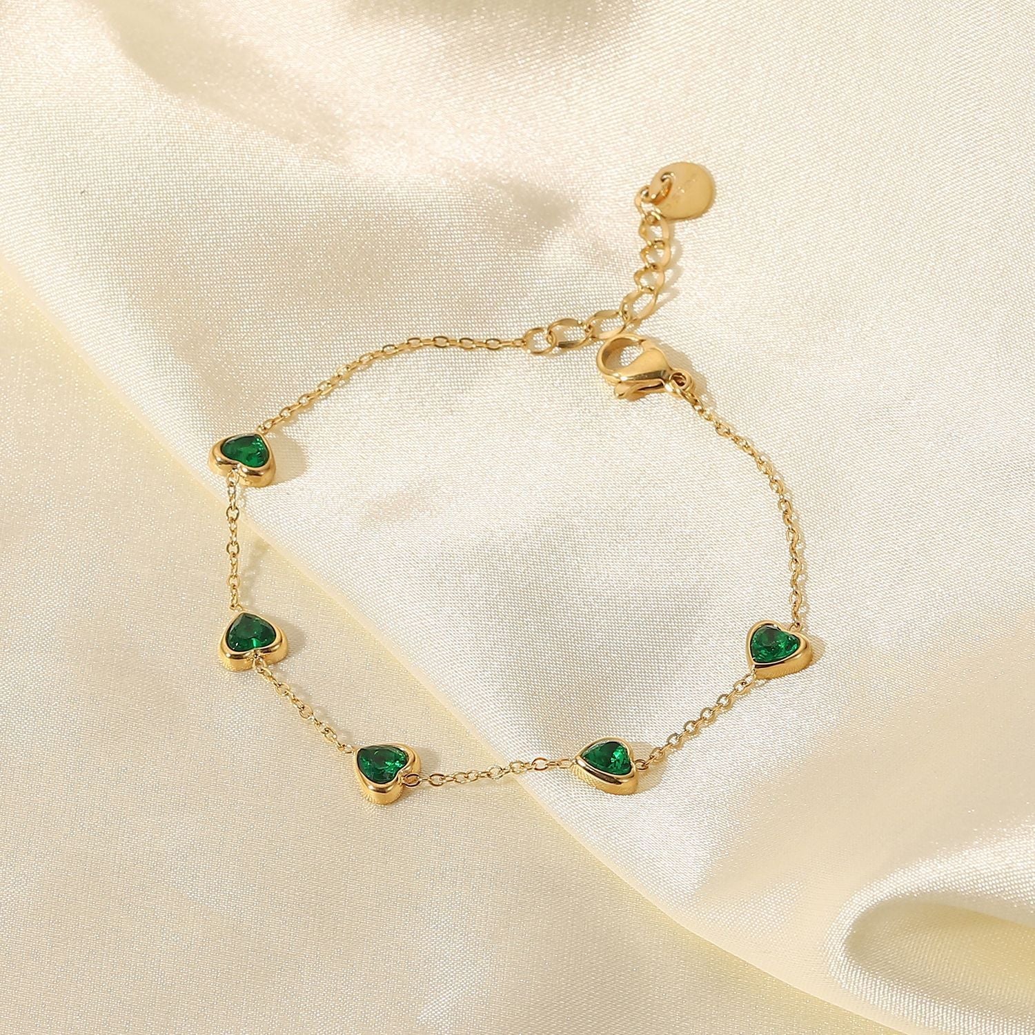 Janay Emerald Heart Bracelet