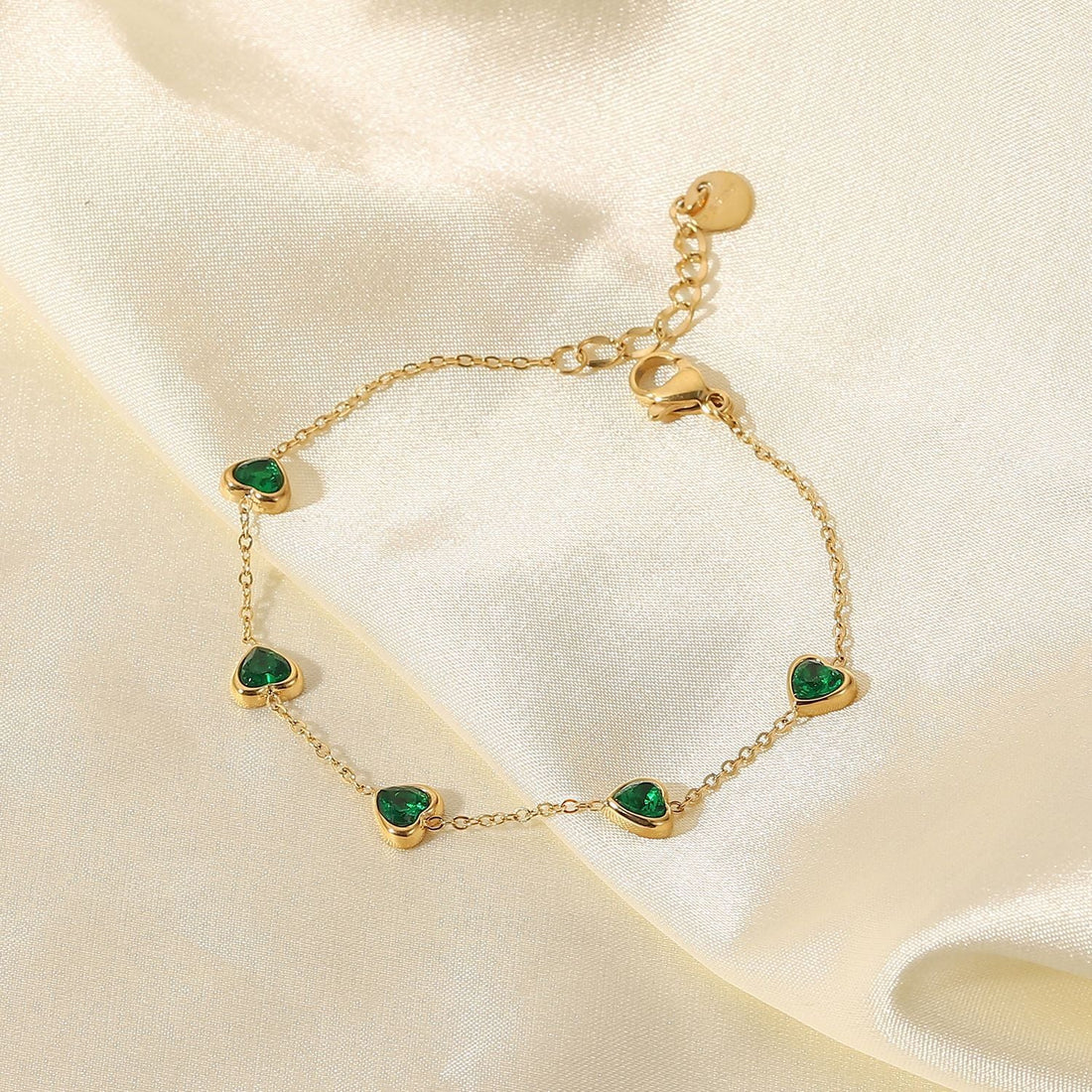 Janay Emerald Heart Bracelet