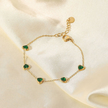 Janay Emerald Heart Bracelet