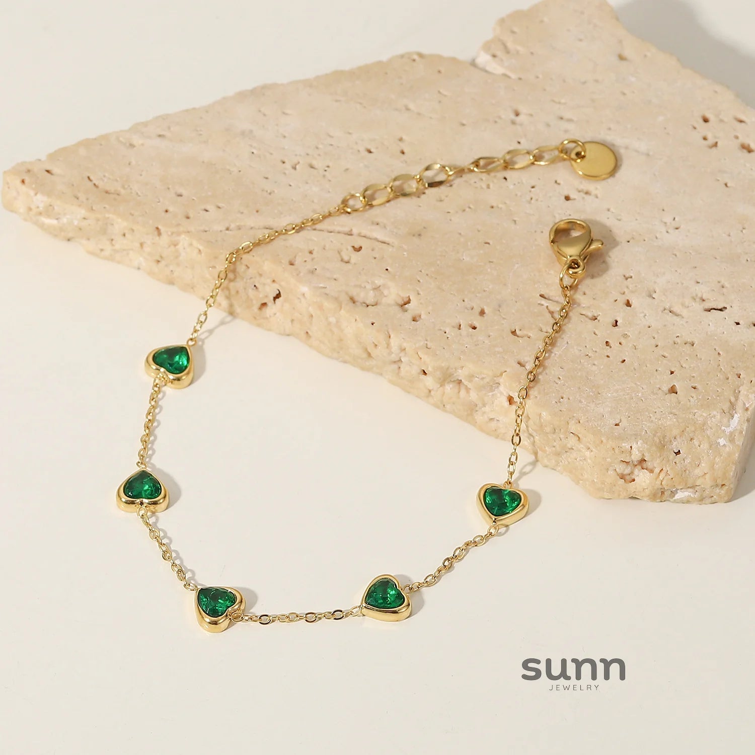 Janay Emerald Heart Bracelet