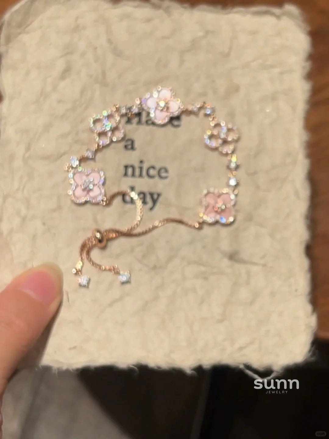 Janayah Pink Clover Bracelet
