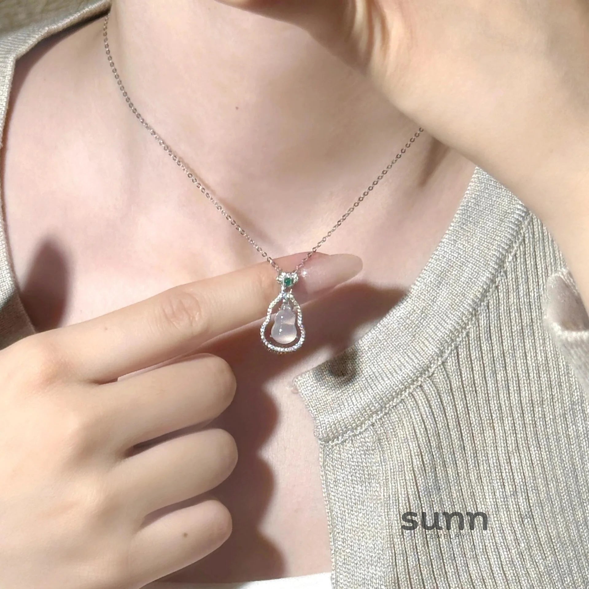 Jane Celestial Chalcedony Necklace