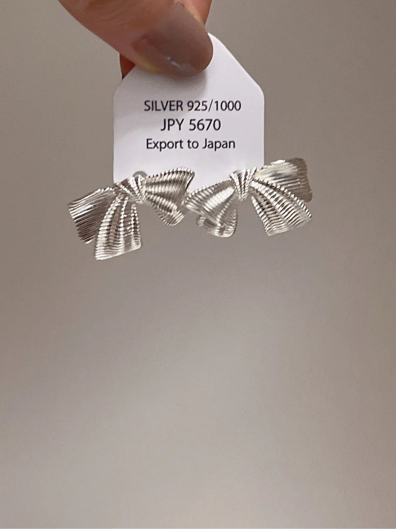 Janell Brushed Bowknot Stud Earrings