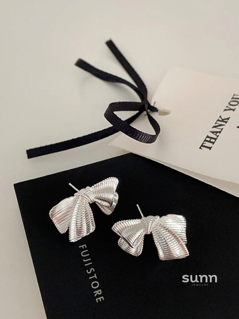 Janell Brushed Bowknot Stud Earrings