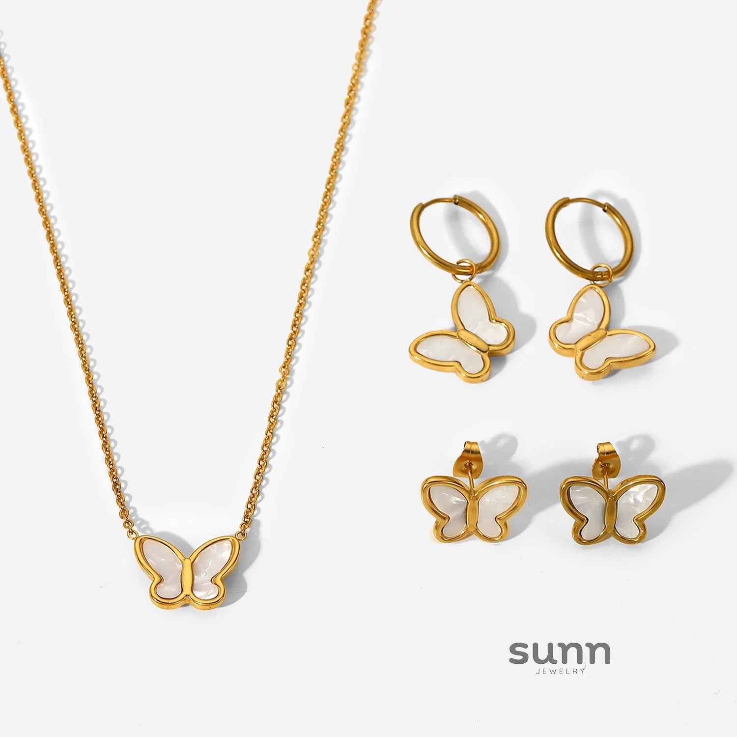 Janelle Butterfly Mother-of-Pearl Set