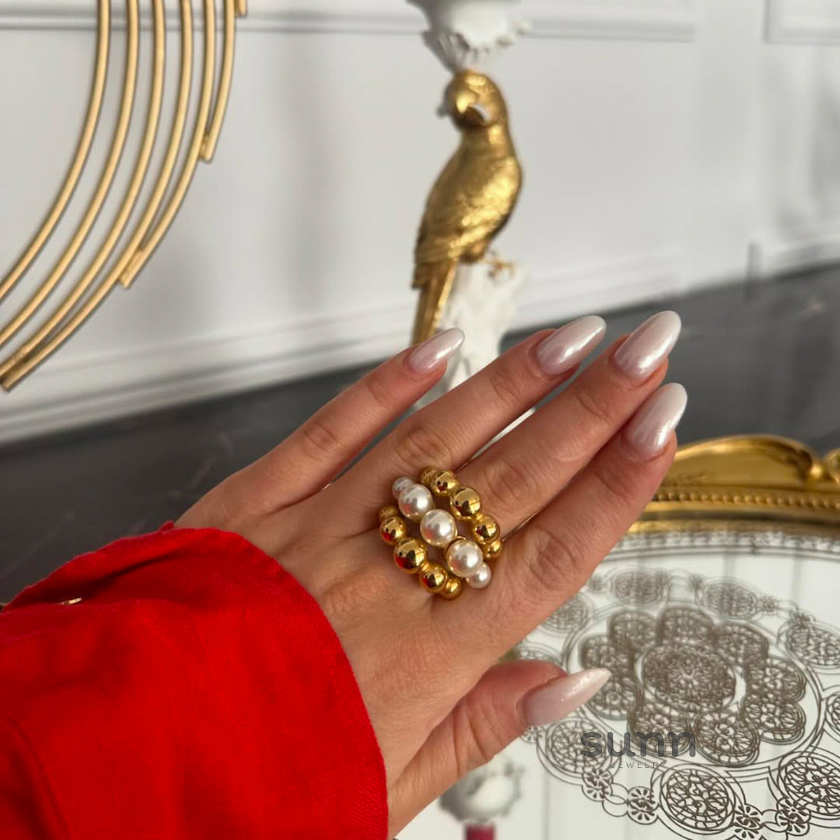Janelly Dainty Pearl Stacking Rings [1SRKBEMB]