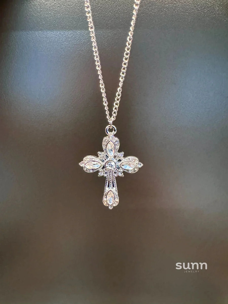 Janessa Crystal Cross Necklace