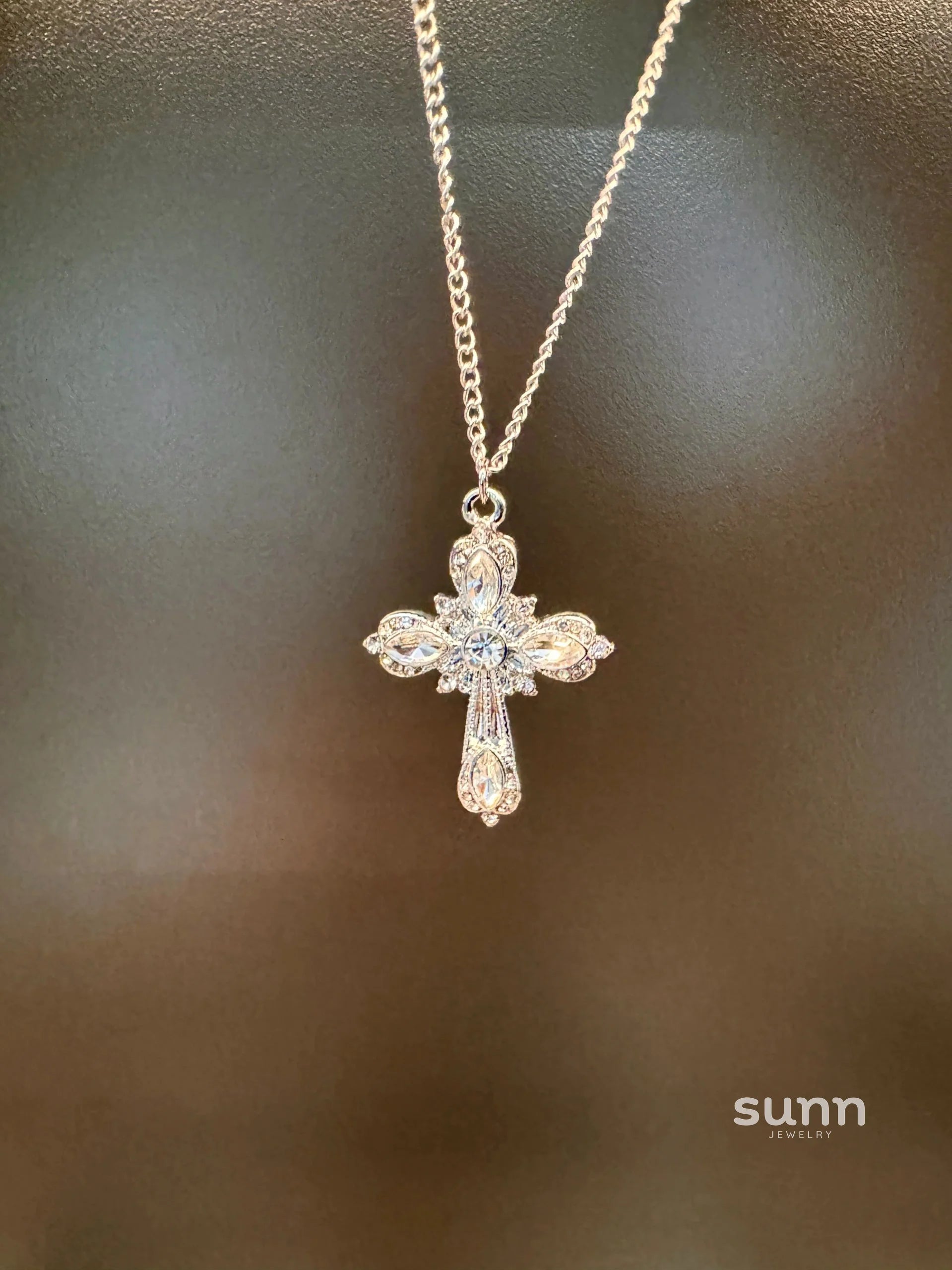 Janessa Crystal Cross Necklace