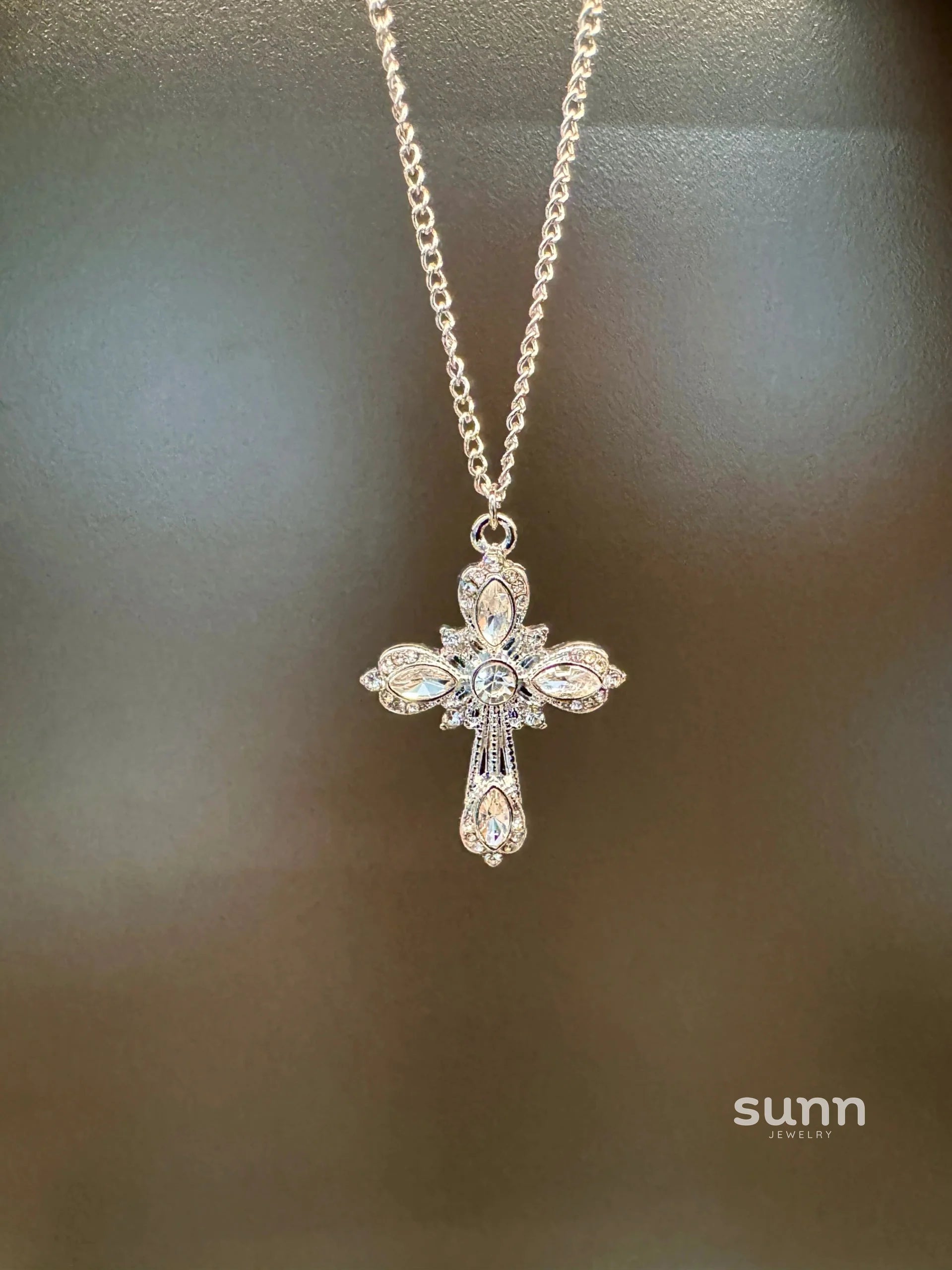 Janessa Crystal Cross Necklace