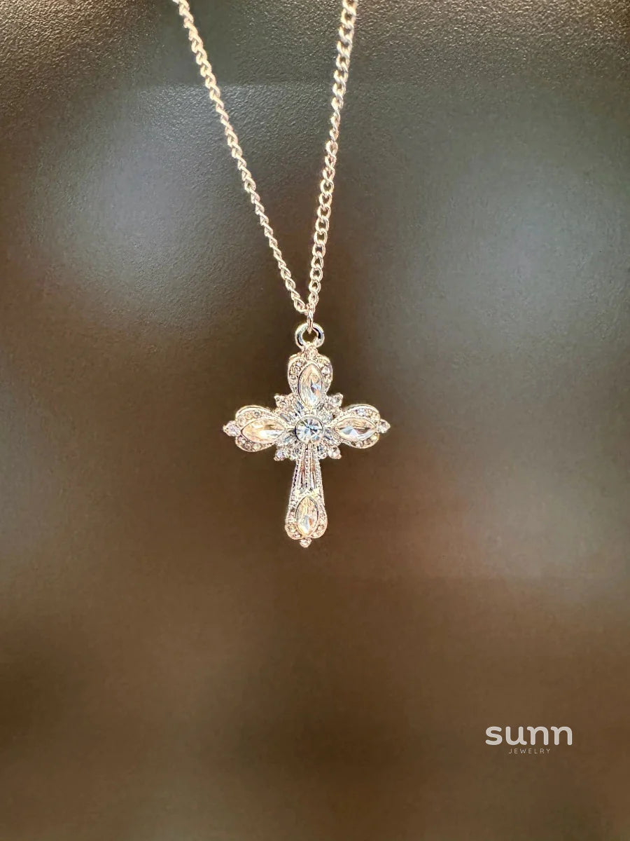 Janessa Crystal Cross Necklace