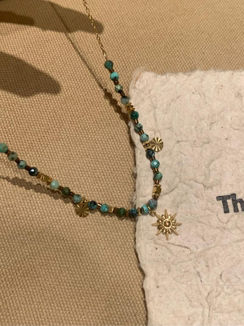 Janessa Vintage Sunflower Pendant Necklace
