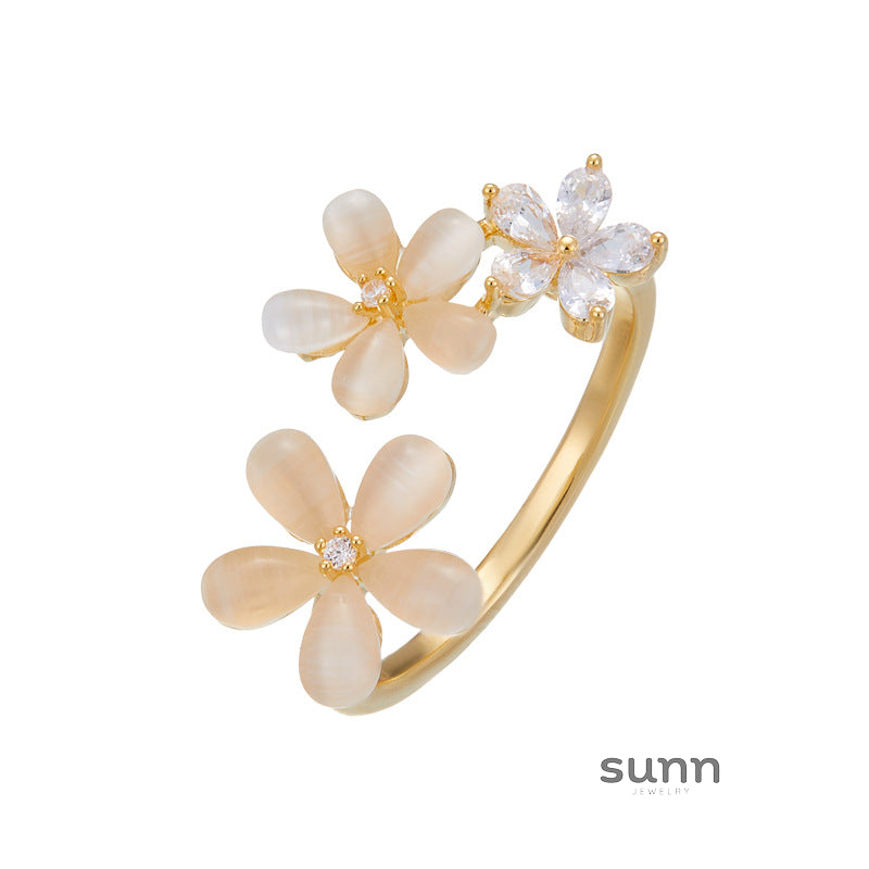 Janiah Floral Cat's Eye Ring [Y3QEFVNJ]
