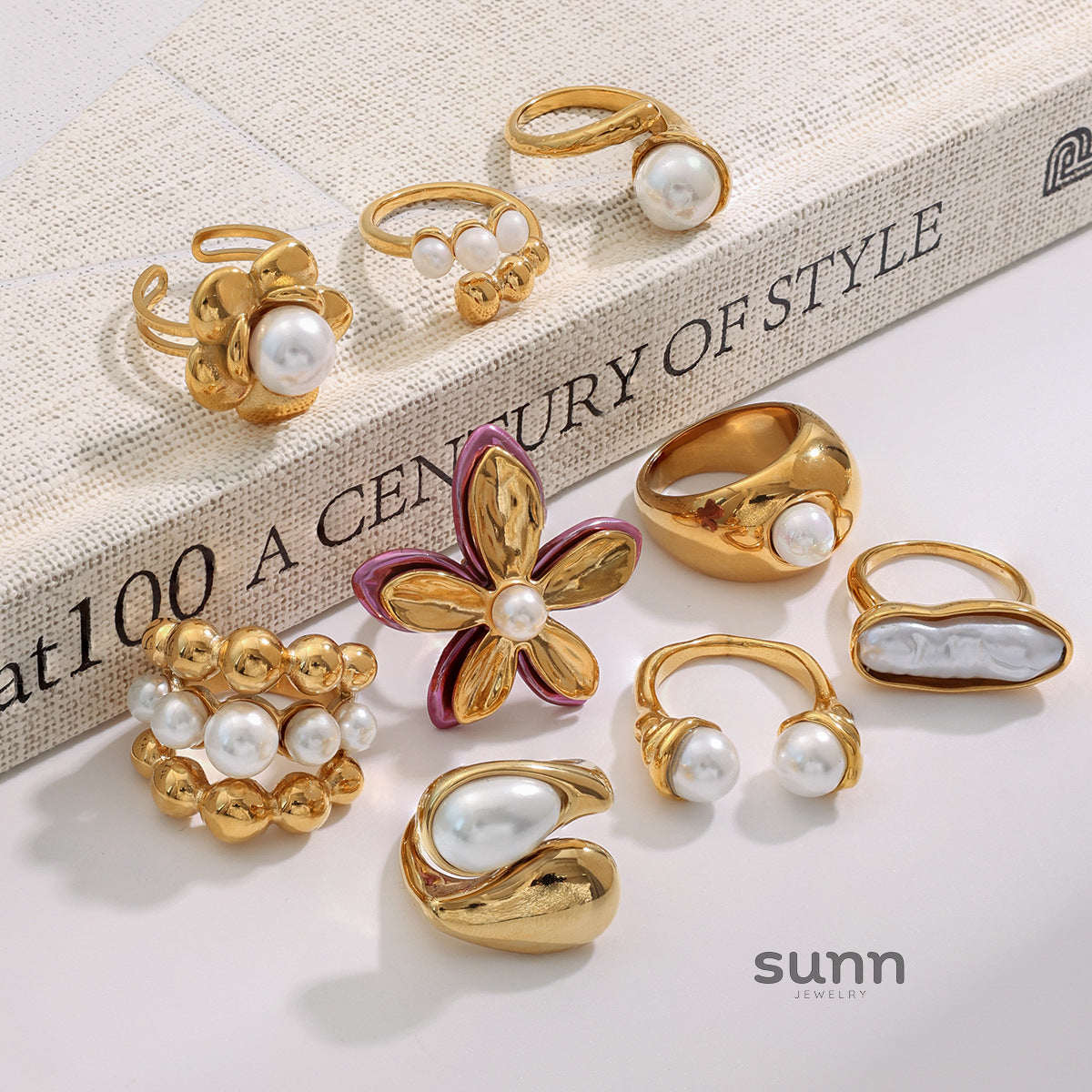 Janiah Pearl Stacking Rings [85F8JUIT]