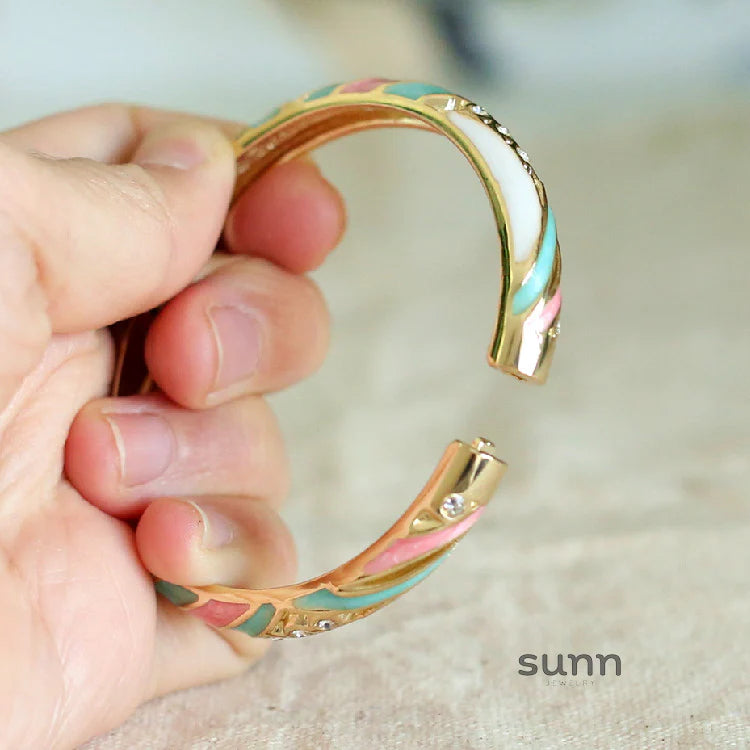 Janice Floral Enamel Bangle