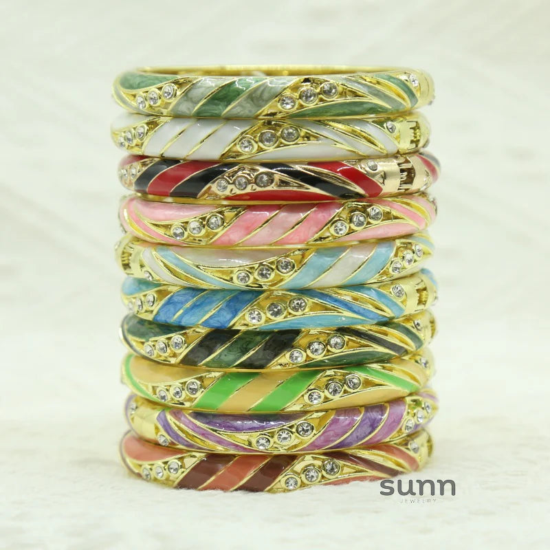 Janice Floral Enamel Bangle