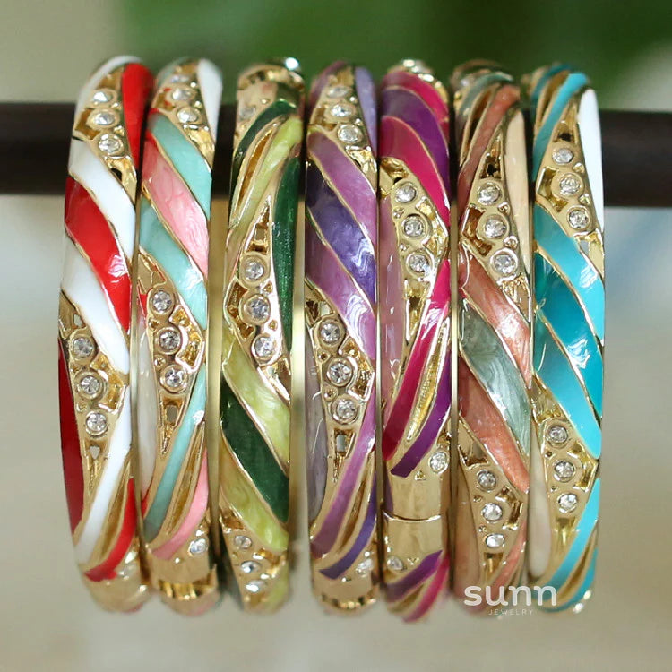 Janice Floral Enamel Bangle