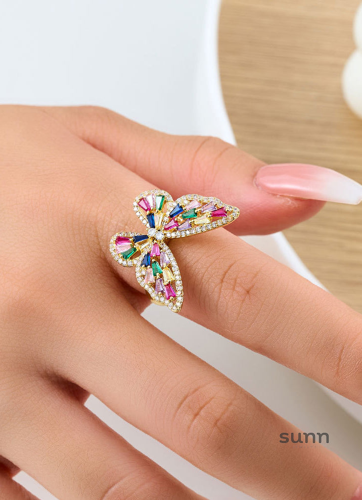 Janice Micro-Inlaid Butterfly Ring [8VKUJGD3]