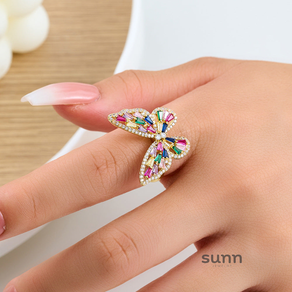 Janice Micro-Inlaid Butterfly Ring [6DBVJVXH]