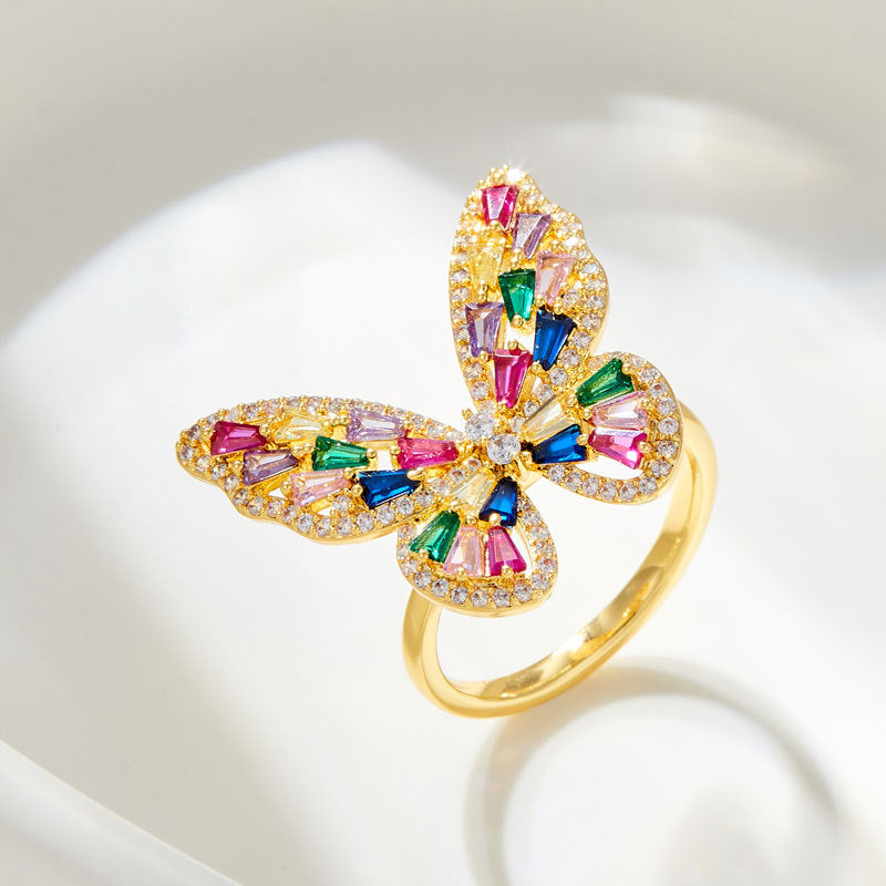 Janice Micro-Inlaid Butterfly Ring [6DBVJVXH]