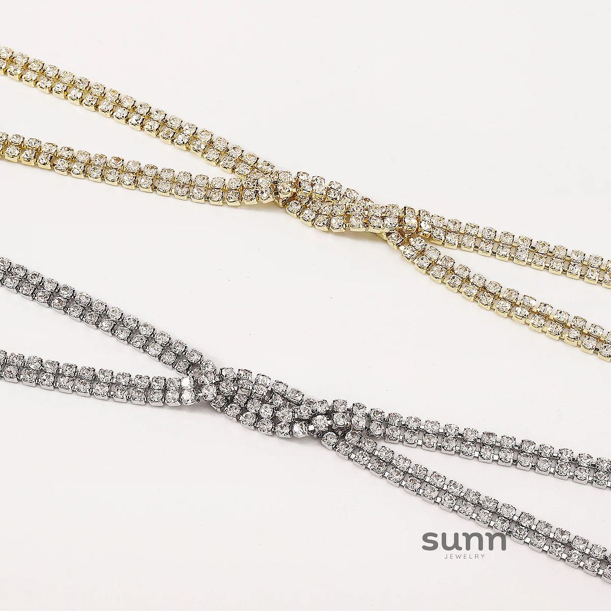 Janie Double-Row Rhinestone Back Chain