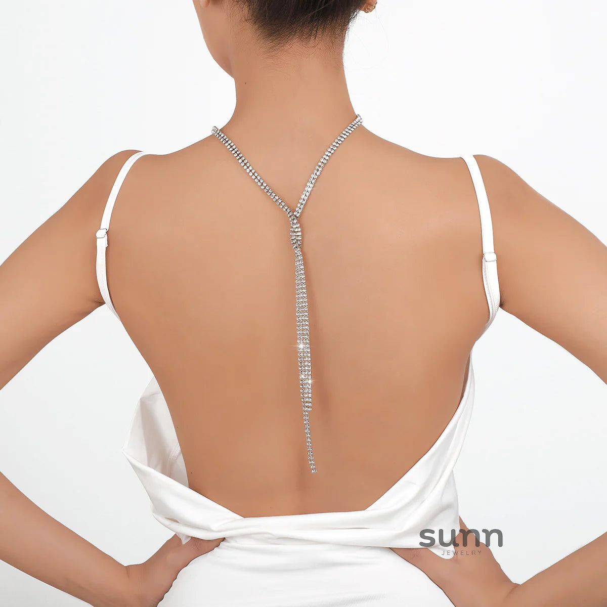 Janie Double-Row Rhinestone Back Chain