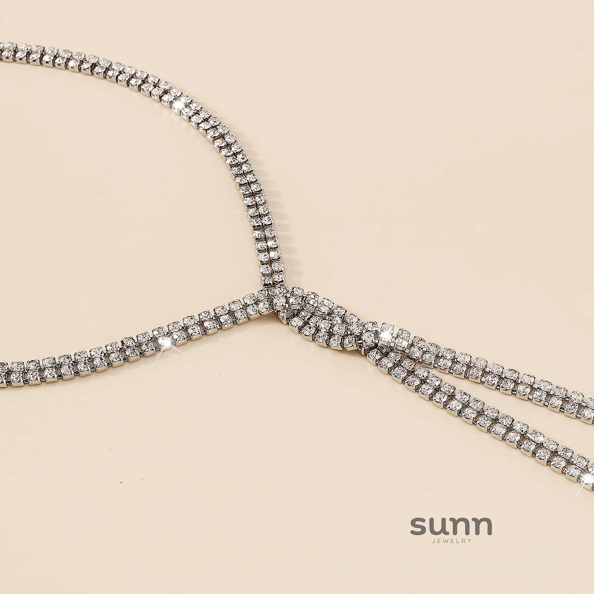 Janie Double-Row Rhinestone Back Chain