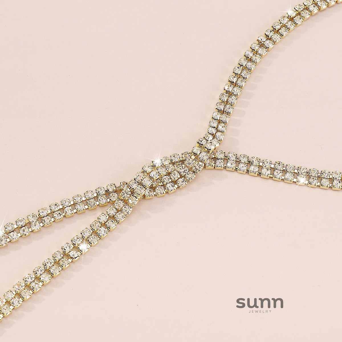 Janie Double-Row Rhinestone Back Chain