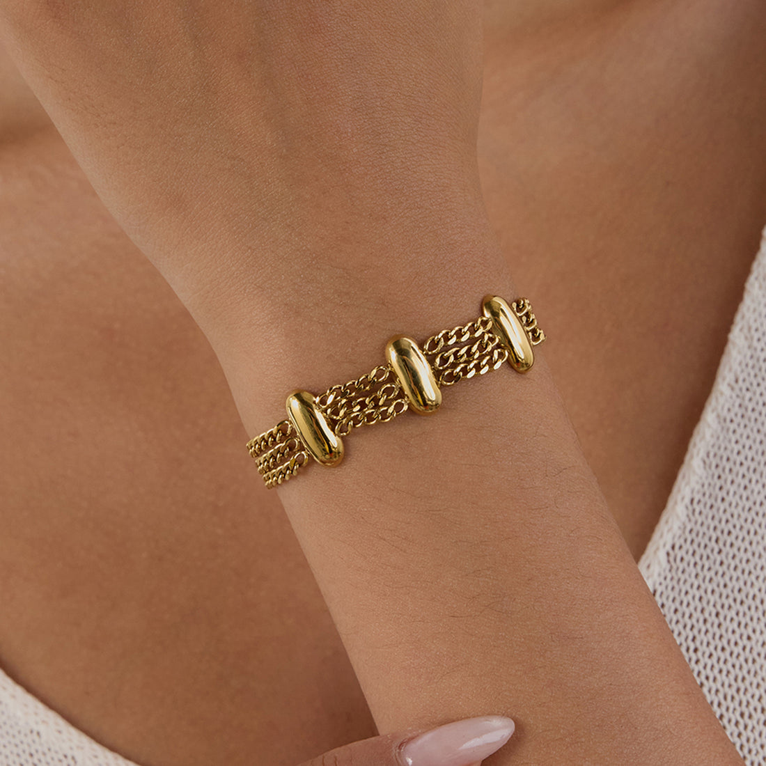 Jannah Oval Gold Bracelet [WPMIQ0MH]
