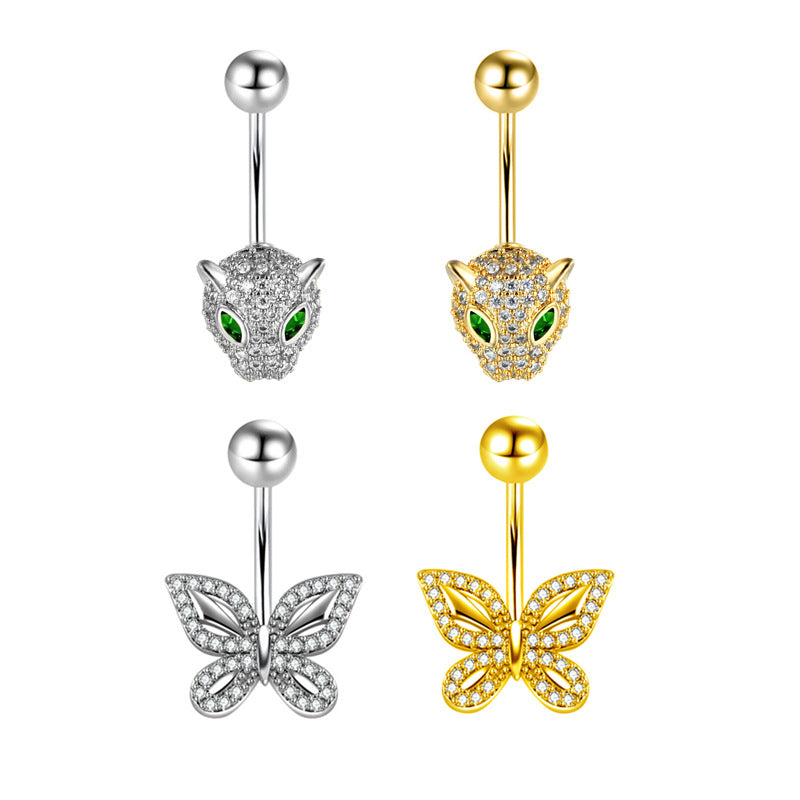 Janyla Butterfly Leopard Navel Ring [6A8GBFFS]