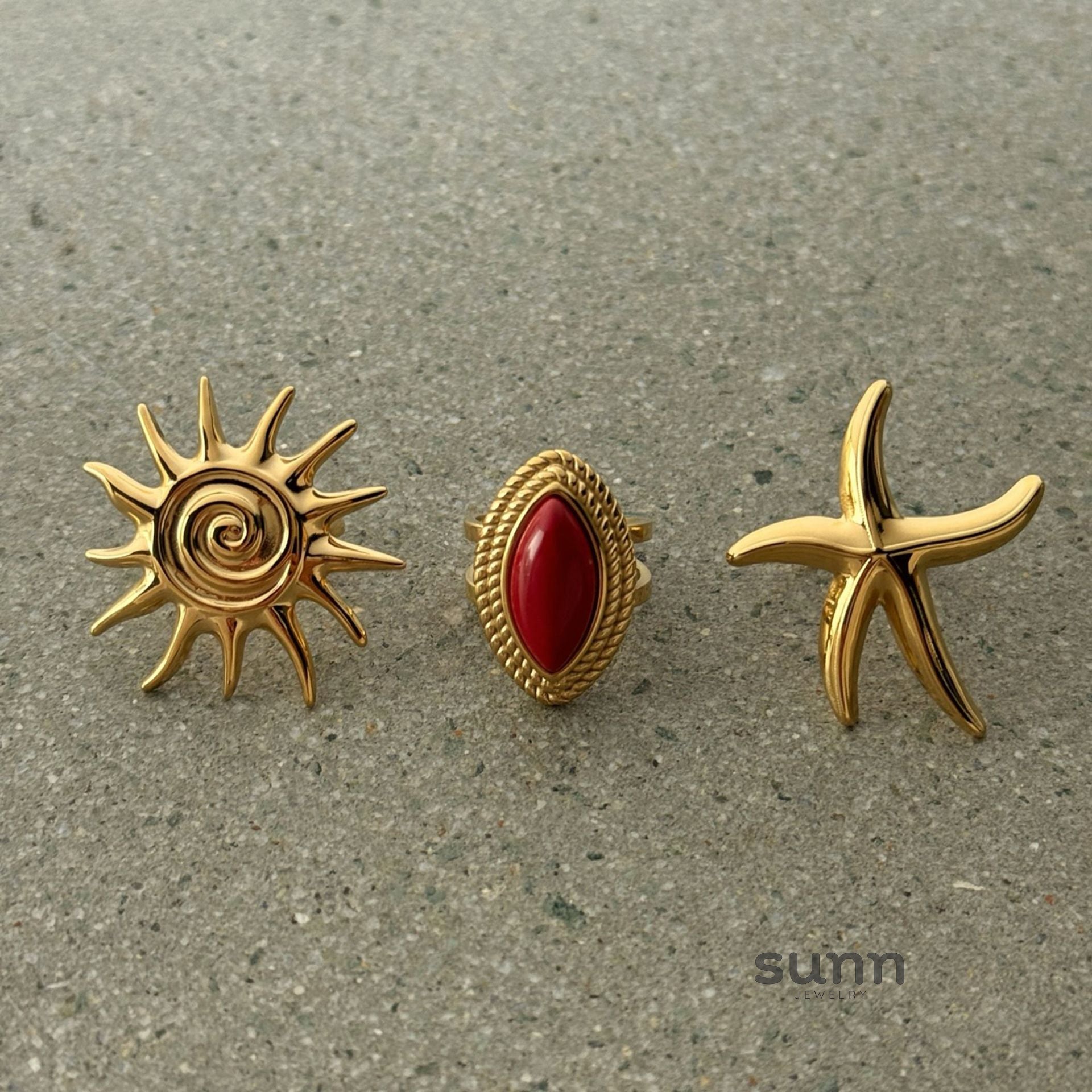 Jaretzi Red Agate Ring Set [H3EYPOEQ]