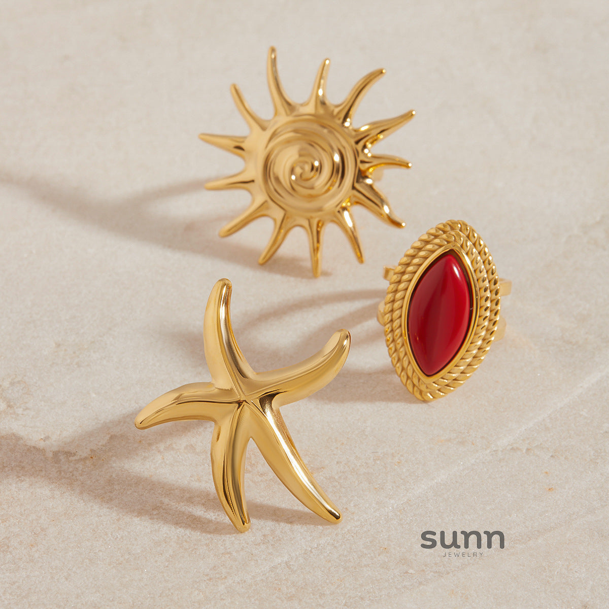Jaretzi Red Agate Ring Set [IGS6HZ11]
