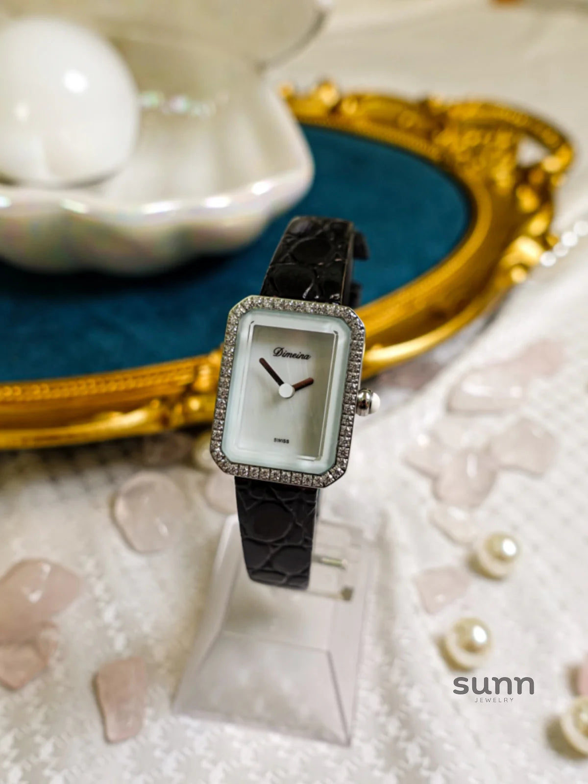 Jariyah Petite Square Croc Watch