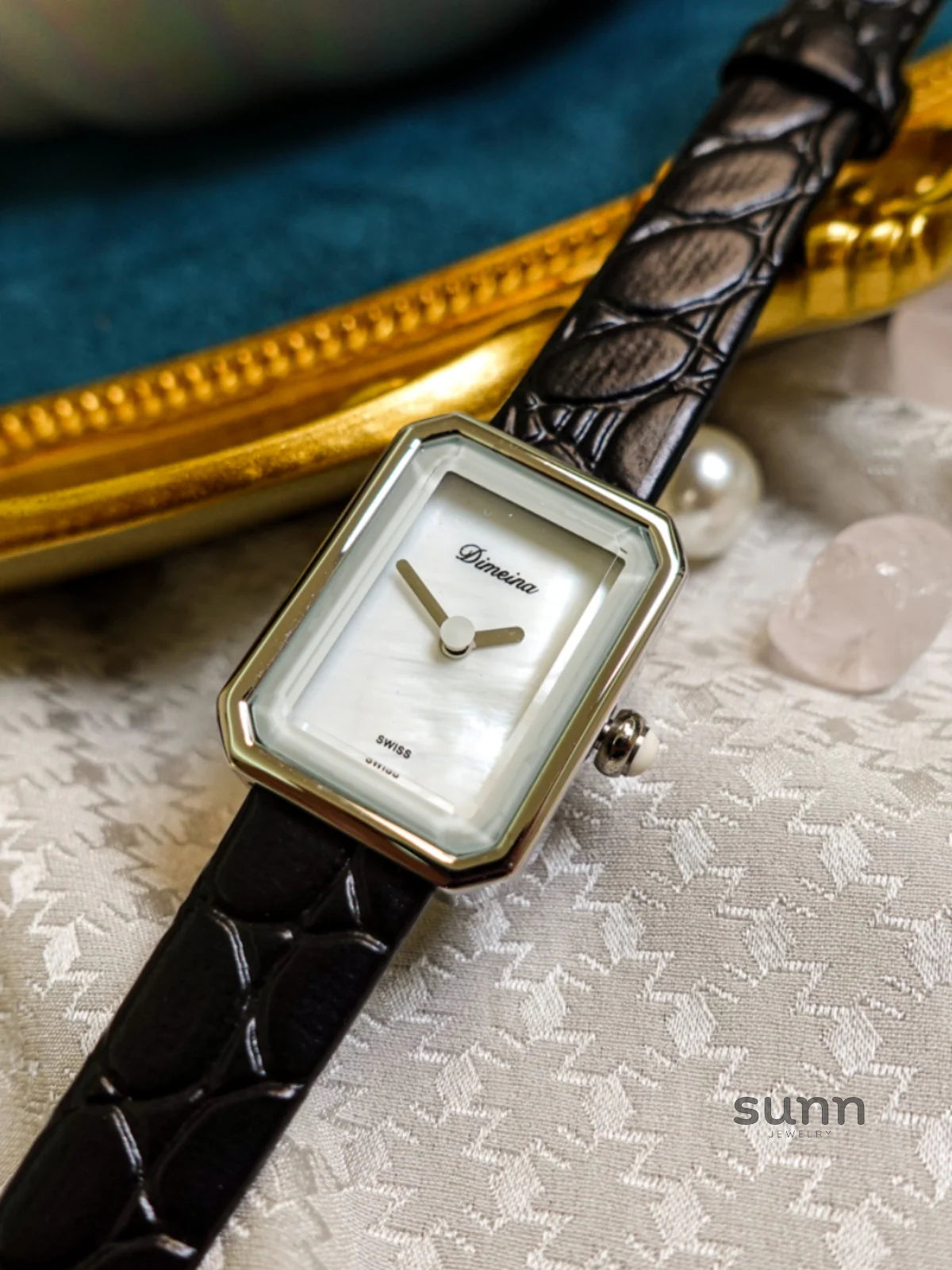Jariyah Petite Square Croc Watch