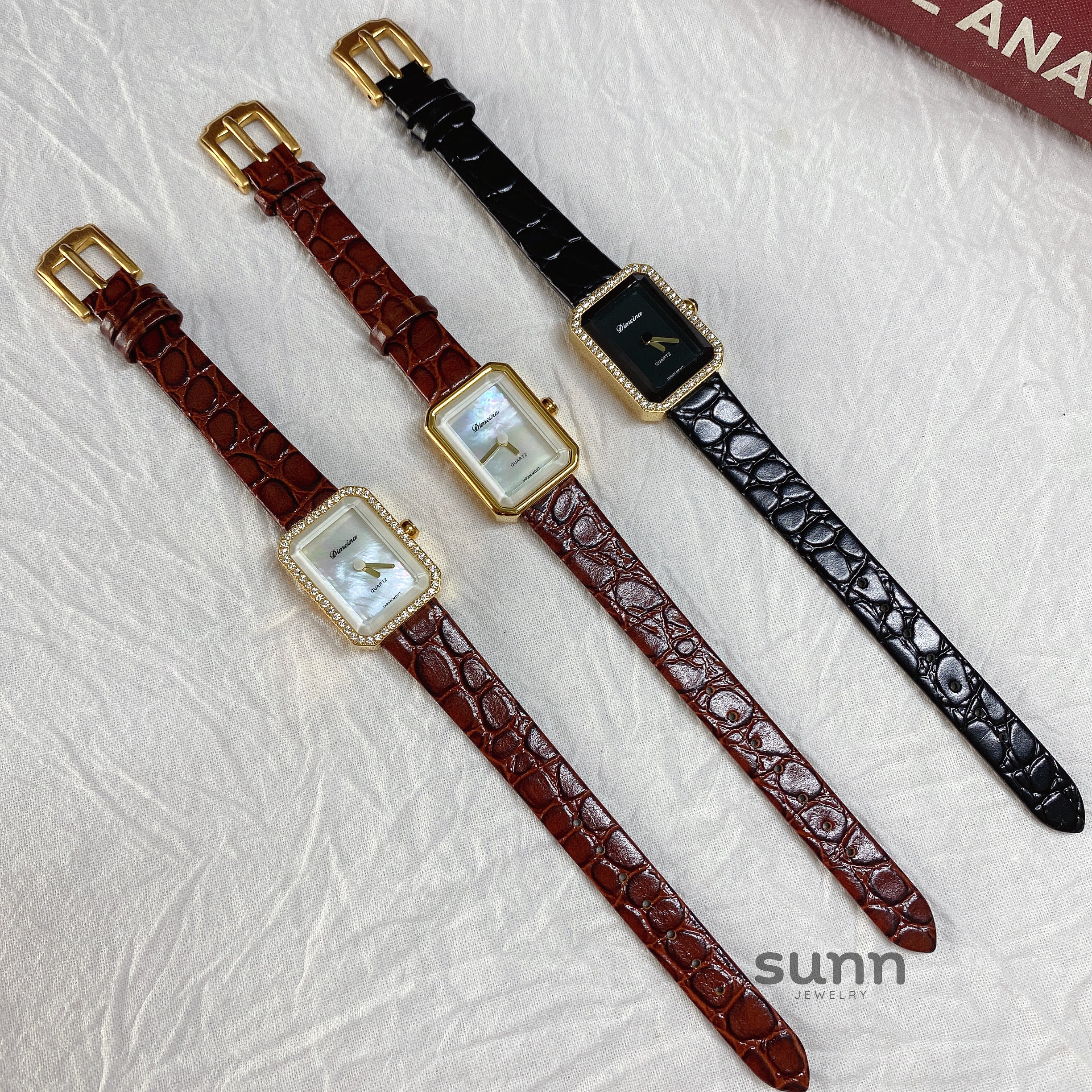 Jariyah Petite Square Croc Watch