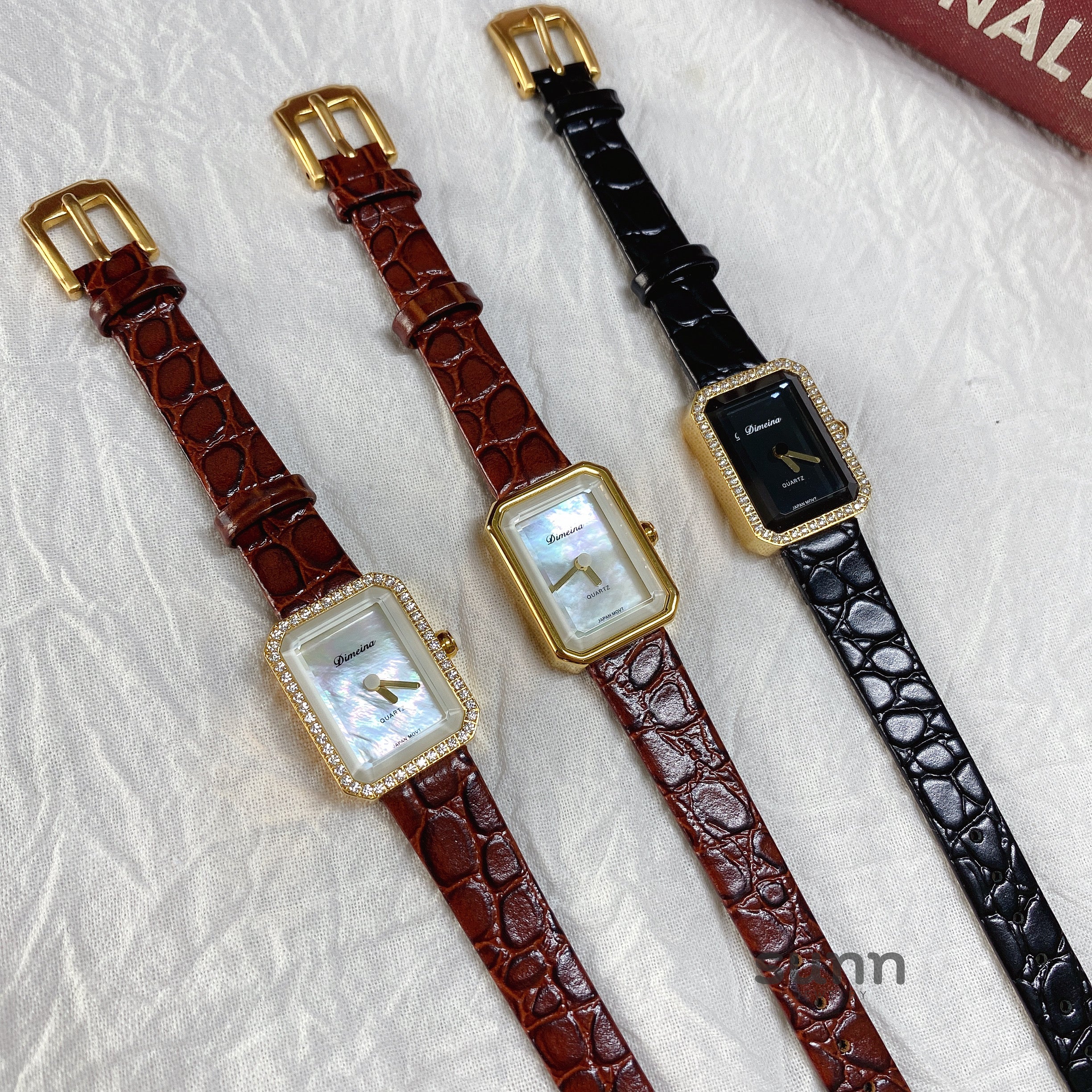 Jariyah Petite Square Croc Watch