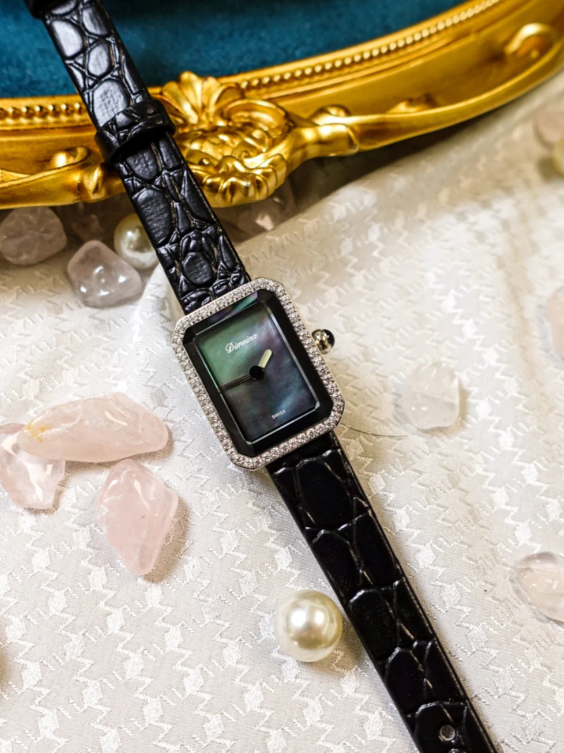 Jariyah Petite Square Croc Watch