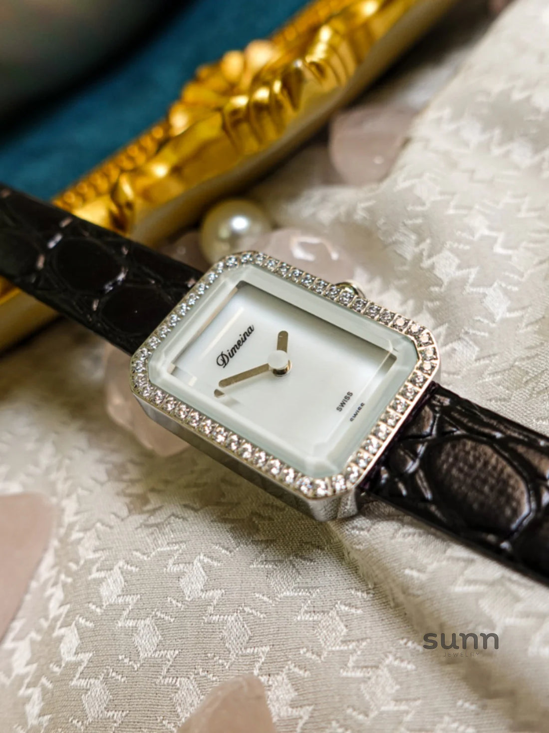 Jariyah Petite Square Croc Watch